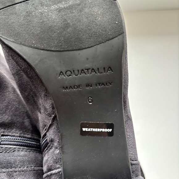 AQUATALIA WOMEN REISS DARK GREY FINE SUEDE DRESSY OFFICE ZIP BOOTS SIZE 6 - Picture 6 of 7